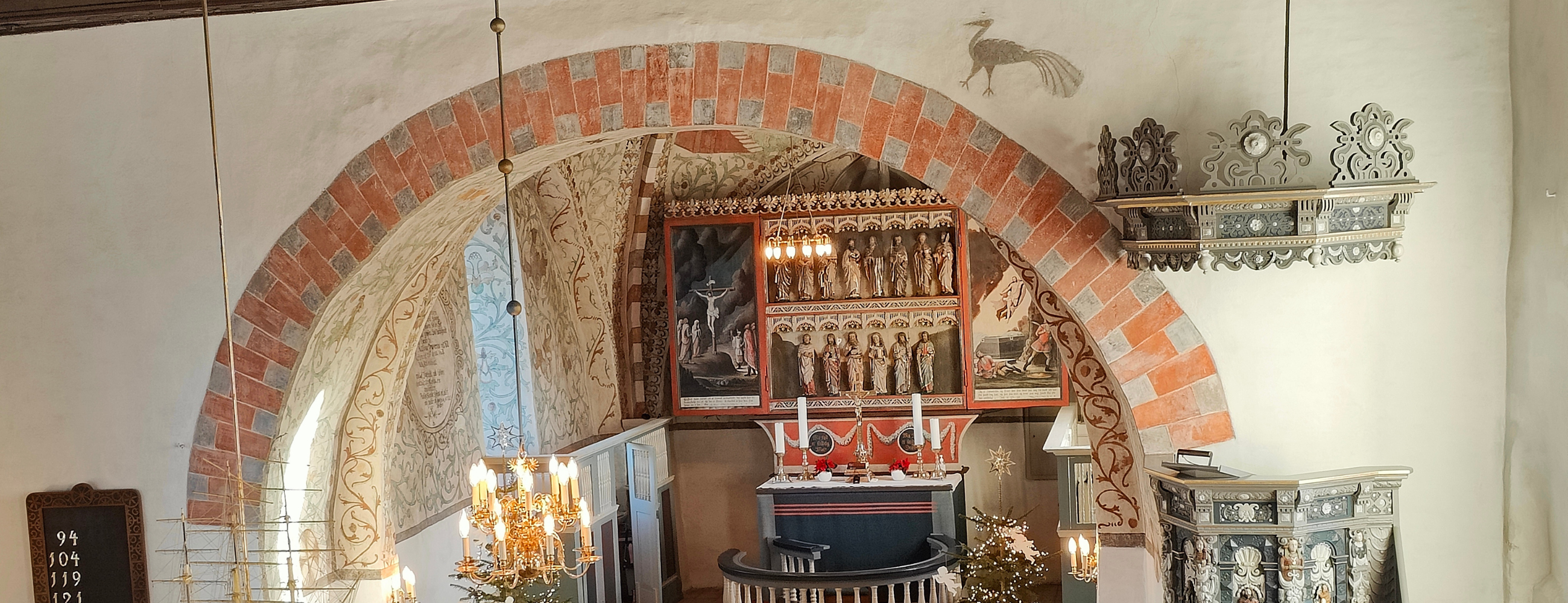 Billede indvendig af Holbøl kirke